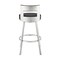 Armen Living Lynof Swivel Counter Stool in Brushed Stainless Steel with Black Faux Leather 840254335455 - alternate 2